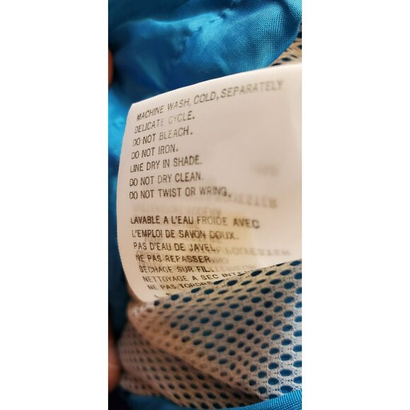 Vintage 1990 Descente Blue Yellow Accent Windbreaker Sz S Lightweight Drawstring - Picture 7 of 7